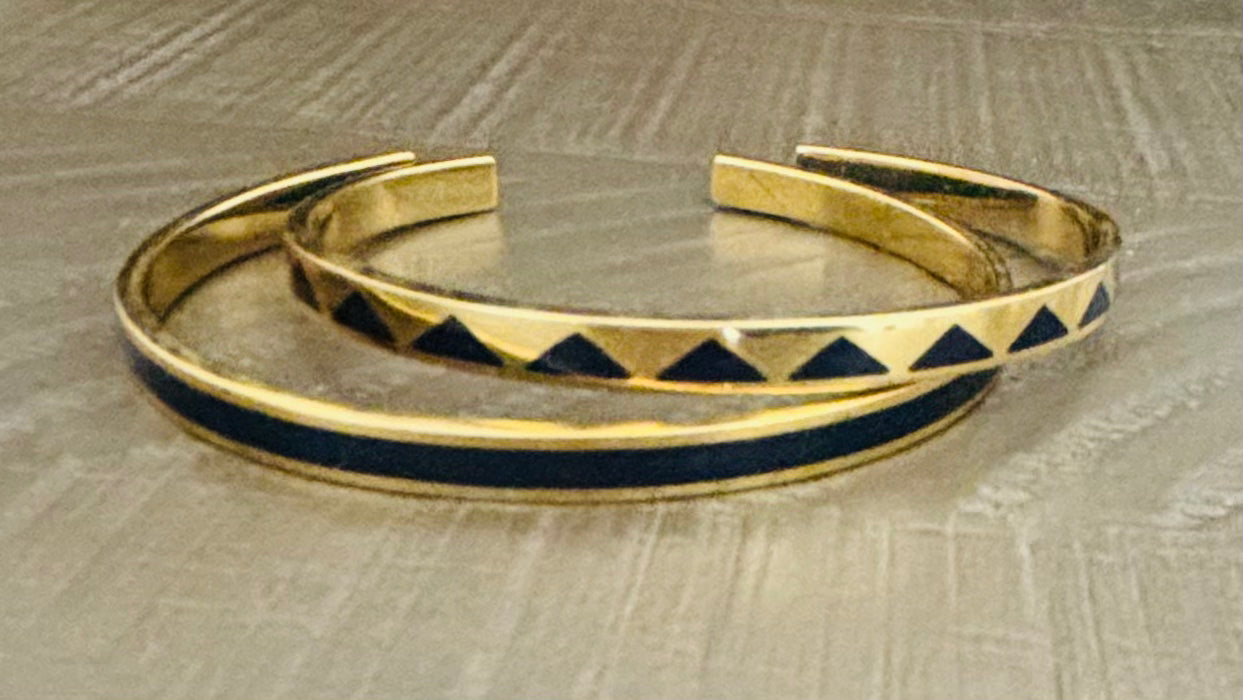 NAVY BANGLE CUFF SET