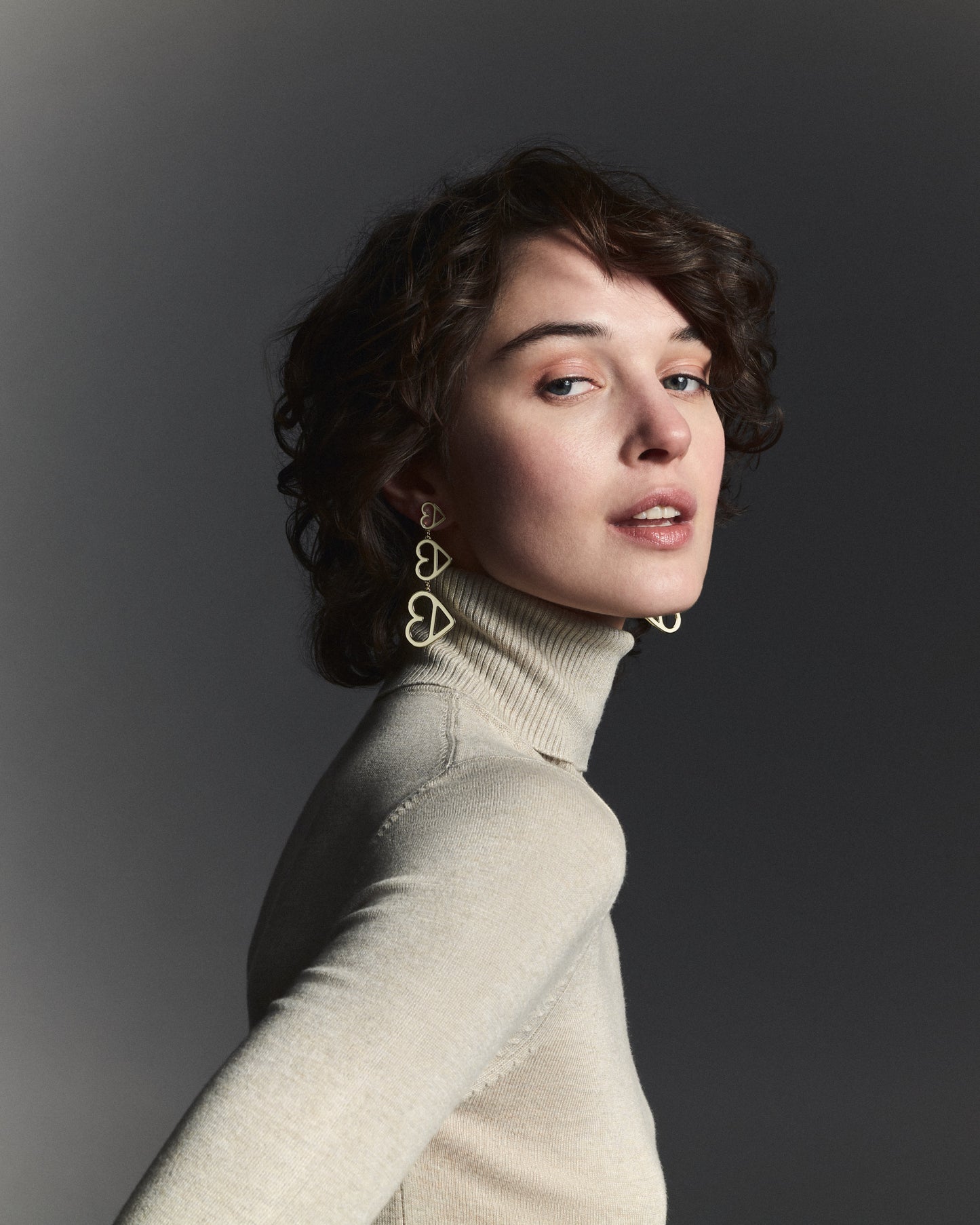 B HEART EARRINGS