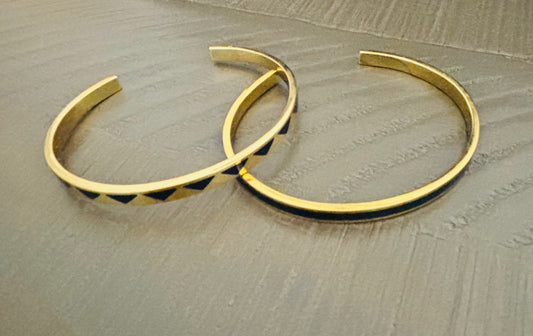 NAVY BANGLE CUFF SET